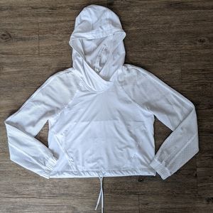Lululemon White Cropped Hoodie